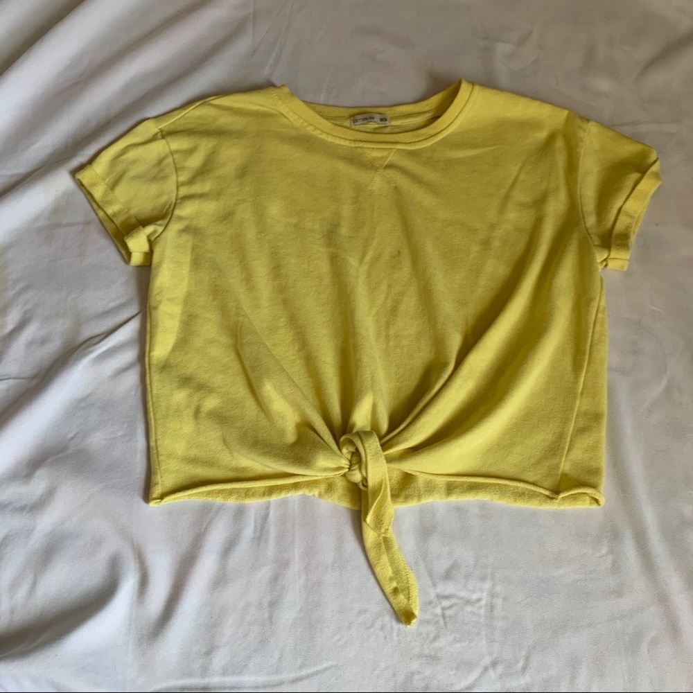 Cropped Sweatshirt Material T-Shirt